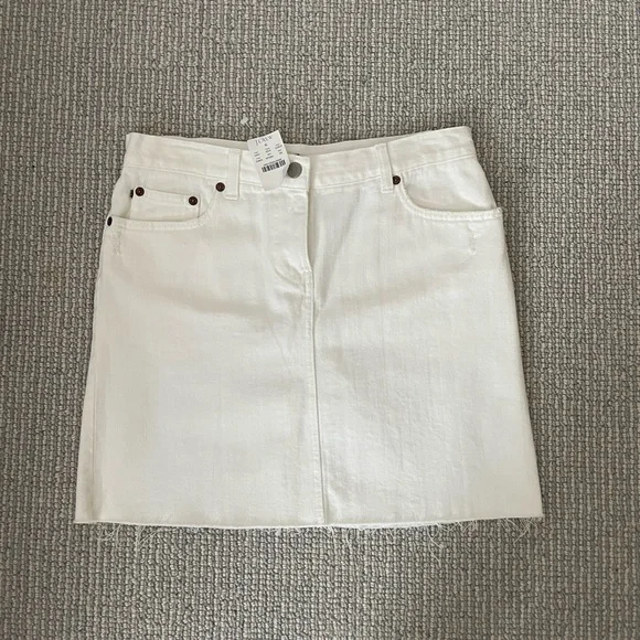 Crew Skirts New Jcrew White Denim Mini Skirt Poshmark - Main Image